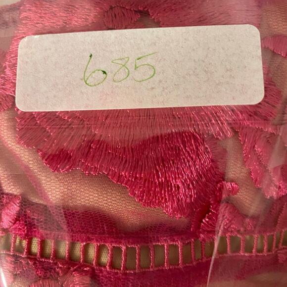 Lulus Mini Dress Hot Pink Lace Floral Bodycon Party Size Large Romantic - Picture 11 of 11